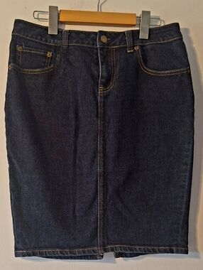 Dark Blue Denim Pencil Skirt